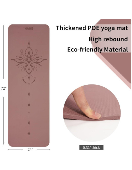Esterilla de Yoga HAHE Antideslizante 8mm Rosa Oscuro