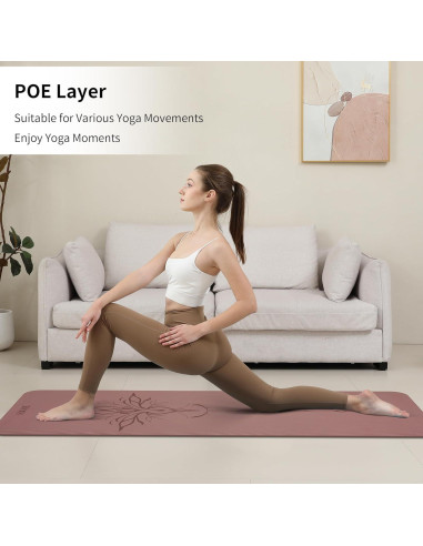 Esterilla de Yoga HAHE Antideslizante 8mm Rosa Oscuro