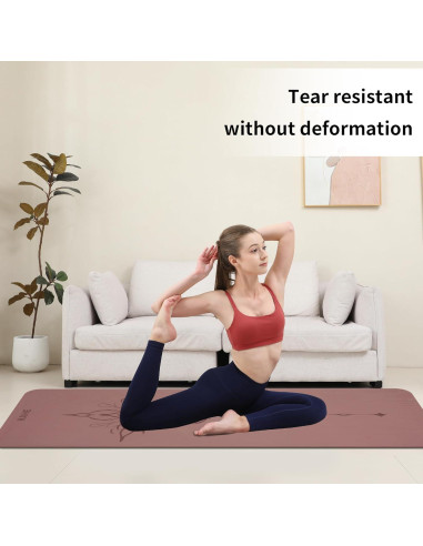 Esterilla de Yoga HAHE Antideslizante 8mm Rosa Oscuro