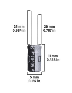 Capacitor Electrolítico ALLECIN 0.1uF 50V 5x11mm Paquete 15 2