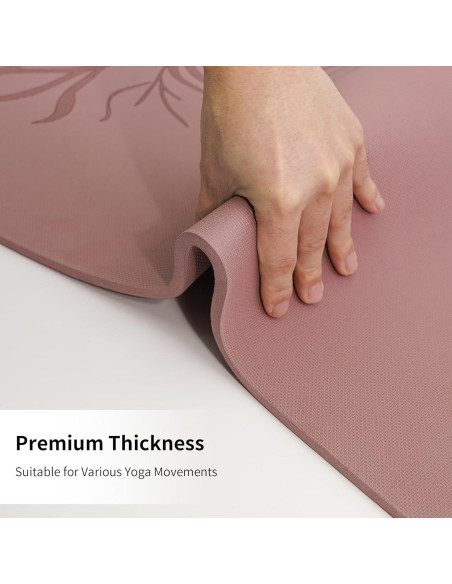Esterilla de Yoga HAHE Antideslizante 8mm Rosa Oscuro