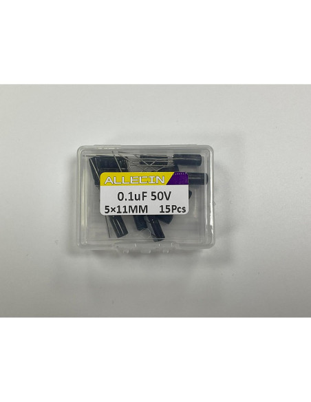 Capacitor Electrolítico ALLECIN 0.1uF 50V 5x11mm Paquete 15