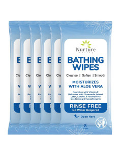 Toallitas de Baño Sin Enjuague Nurture XL con Aloe - 48 Unidades