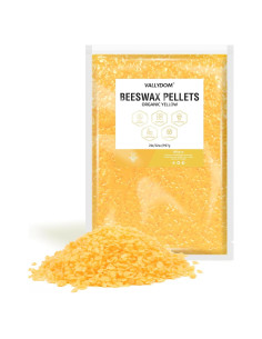 Pellets de Cera de Abeja Orgánica VALLYDOM 907g - DIY Velas y Cuidado Piel