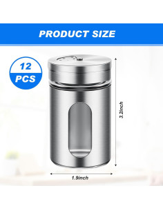 Set 12 Saleros y Pimenteros Dandat Acero Inoxidable 100 ml 2