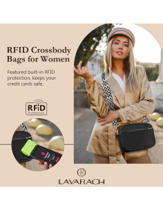 Bolso Cruzado Lavarach RFID para Mujeres - Cuero Vegano 2