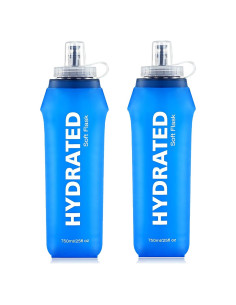 2 Botellas de Agua Plegables SLUXKE 750ml TPU Azul
