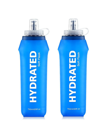 2 Botellas de Agua Plegables SLUXKE 750ml TPU Azul