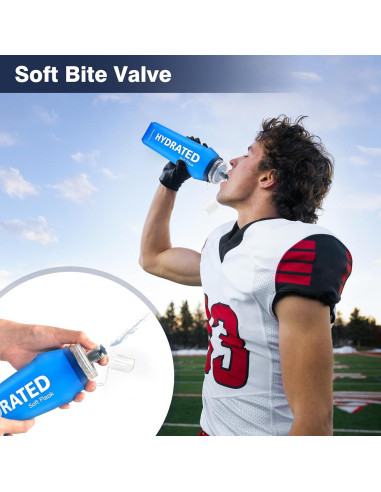 2 Botellas de Agua Plegables SLUXKE 750ml TPU Azul