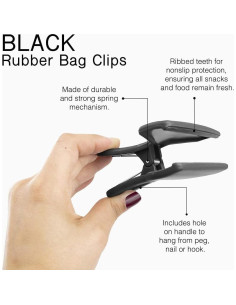 Clips para Bolsas COOK WITH COLOR - Paquete de 8, Negro 2