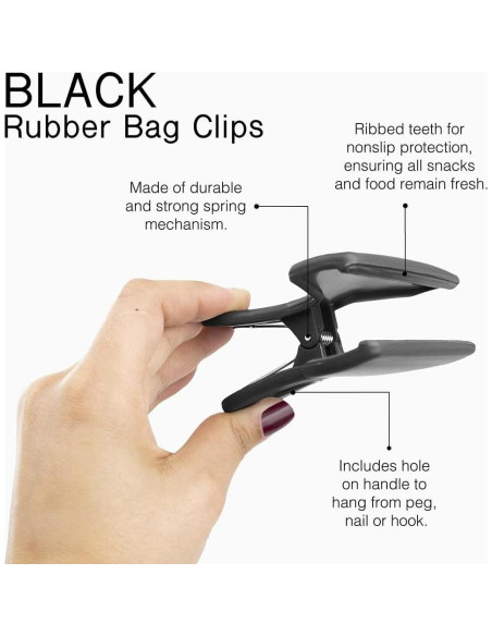 Clips para Bolsas COOK WITH COLOR - Paquete de 8, Negro