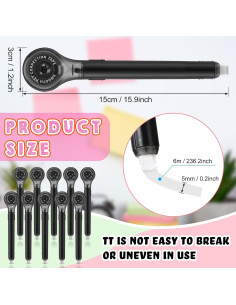 Paquete de 10 Bolígrafos Correctores Gersoniel 5 mm x 6 m Negro 2