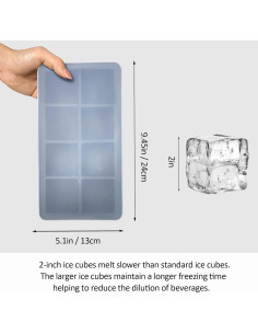 Moldes de Silicona para Hielo Grande HRGNQCT - 2 Piezas 2