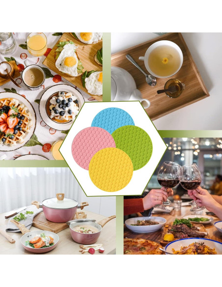 Paquete de 4 Abridores de Tarros de Goma Antideslizante