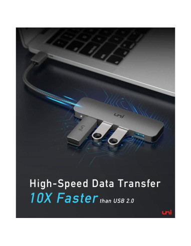 Adaptador USB C a 4 USB A uni, Hub Thunderbolt 3/4 50g