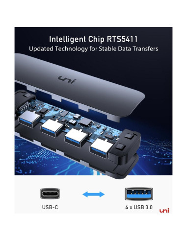 Adaptador USB C a 4 USB A uni, Hub Thunderbolt 3/4 50g