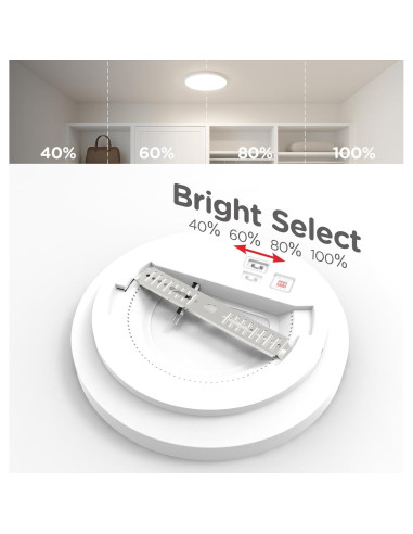 Luz de Techo LED Leetdud 18W con Sensor de Movimiento 9"