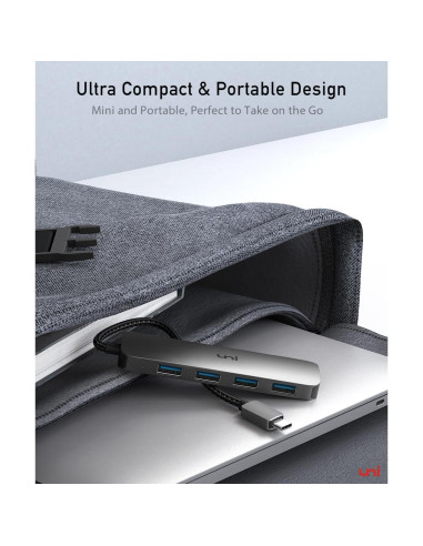 Adaptador USB C a 4 USB A uni, Hub Thunderbolt 3/4 50g