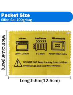 Paquete de 3 Perlas de Gel de Sílice Deshidratante 100g Gimehome 2