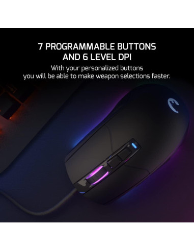 Game Power Kyojin Ratón Gaming Cable RGB 6400 DPI