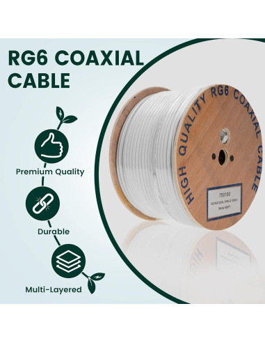 Cable Coaxial RG6 Doble Blindaje 152.4m Cables Direct Online