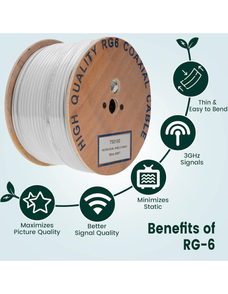 Cable Coaxial RG6 Doble Blindaje 152.4m Cables Direct Online Cable Coaxial RG6 Doble Blindaje 152.4m Cables Direct Online