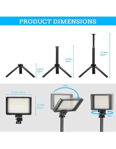 Luz de Video LED Ci-Fotto PC-02 con Mini Trípodes y Filtros 2