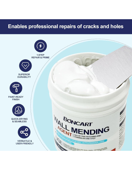 Kit de Reparación de Paneles de Yeso BONCART 8.6oz - Herramientas Todo en Uno