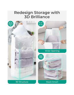 Bolsas de Almacenamiento al Vacío BAGSMART 6 Piezas 80% Compresión 2