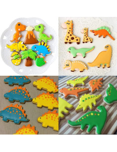 Juego de 12 Cortadores de Galletas Dinosaurio ISZW Acero Inoxidable 2