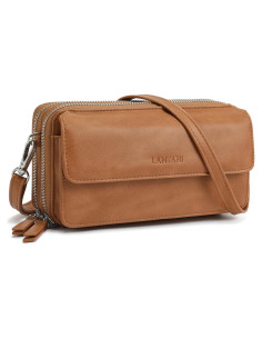 Billetera Cruzada RFID Lanyani de Cuero Vegano para Mujeres