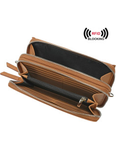 Billetera Cruzada RFID Lanyani de Cuero Vegano para Mujeres 2