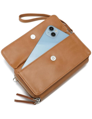 Billetera Cruzada RFID Lanyani de Cuero Vegano para Mujeres