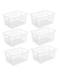 Cestas de Almacenamiento Redrubbit Set de 6 Grandes Blancas