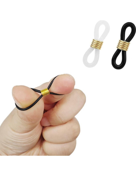 30 Retenedores de Audífono para Gafas CSLJMY - Blanco/Negro