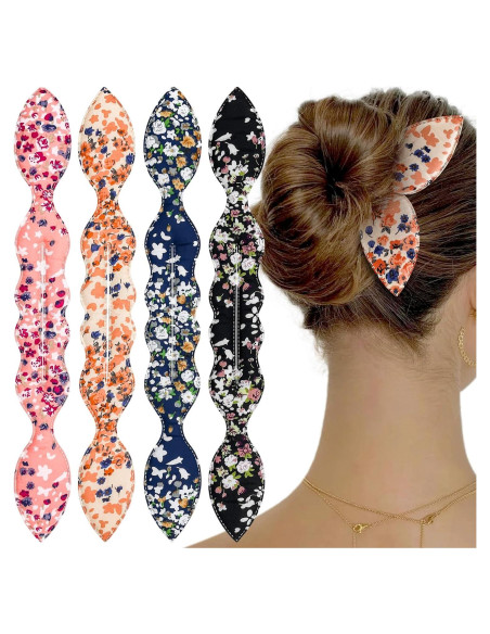 4 Piezas Hacedor de Moños Deft Orejas de Conejo Flor