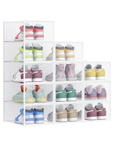 Cajas Apilables para Zapatos SONGMICS, Juego de 12, 23x33.2 cm