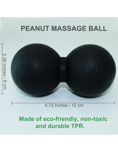 Bola de Masaje de Cacahuate Simplecool 12cm Negro - Terapia Miofascial