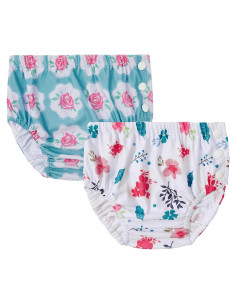 Pañales de Natación Reutilizables Durio 2Pcs 2T-3T Flores