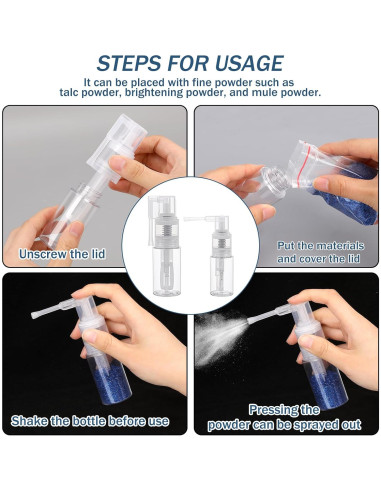 Botellas de Spray de Purpurina KALIONE 35ml y 14ml Reutilizables