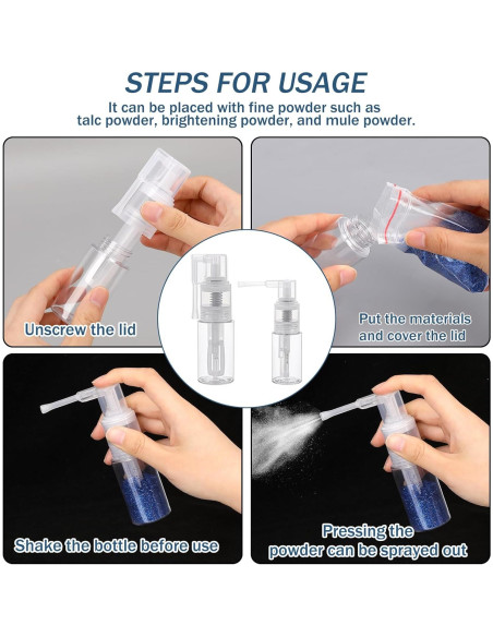 Botellas de Spray de Purpurina KALIONE 35ml y 14ml Reutilizables