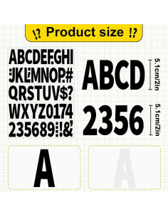 Juego de Letras y Números Termoadhesivos Metsyth 306 Pcs Negro 2