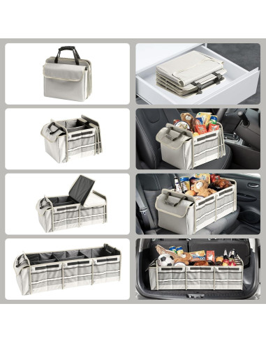 Organizador de Maletero AOPHY Beige 4 en 1 Plegable Impermeable