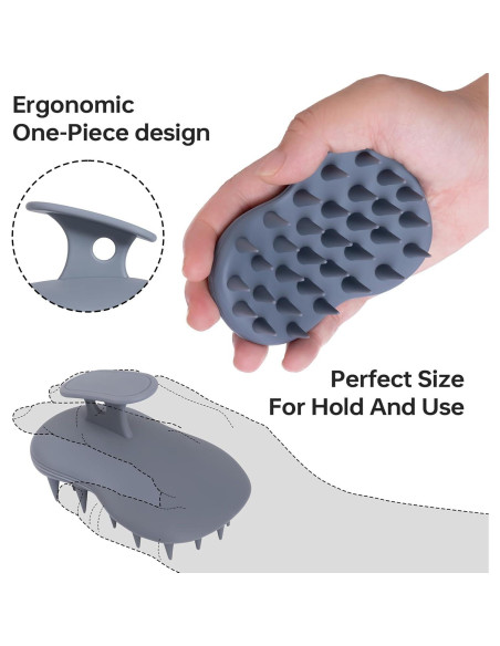 2 Cepillos de Champú Masajeador PHOVSUV Silicona 10cm