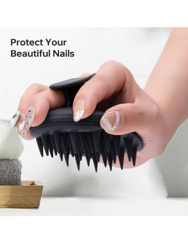 2 Cepillos de Champú Masajeador PHOVSUV Silicona 10cm