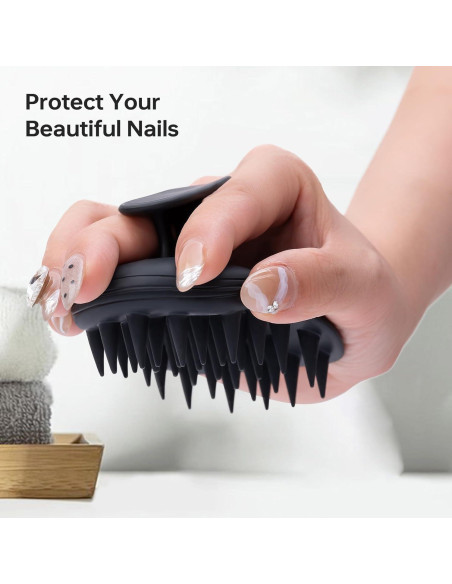 2 Cepillos de Champú Masajeador PHOVSUV Silicona 10cm