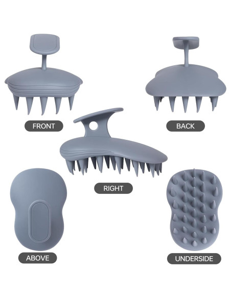 2 Cepillos de Champú Masajeador PHOVSUV Silicona 10cm
