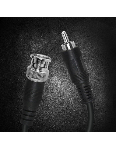 Cable Adaptador BNC a RCA YOUCHENG 1m Coaxial 75 Ohm CCTV