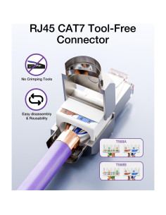 Conector Ethernet VCELINK CAT7 Sin Herramientas Paquete de 2 2