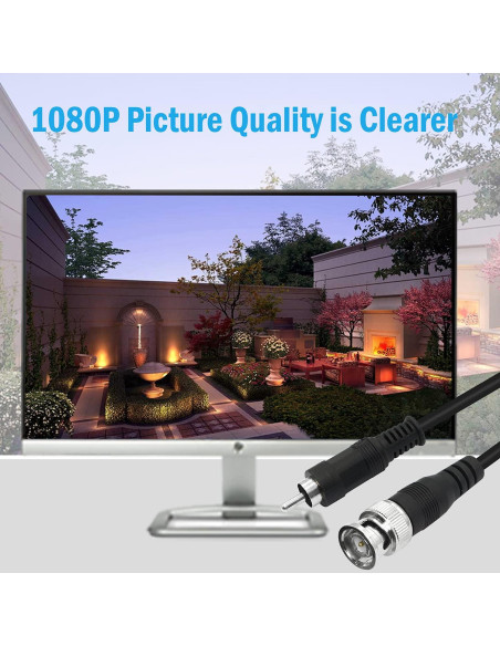 Cable Adaptador BNC a RCA YOUCHENG 1m Coaxial 75 Ohm CCTV